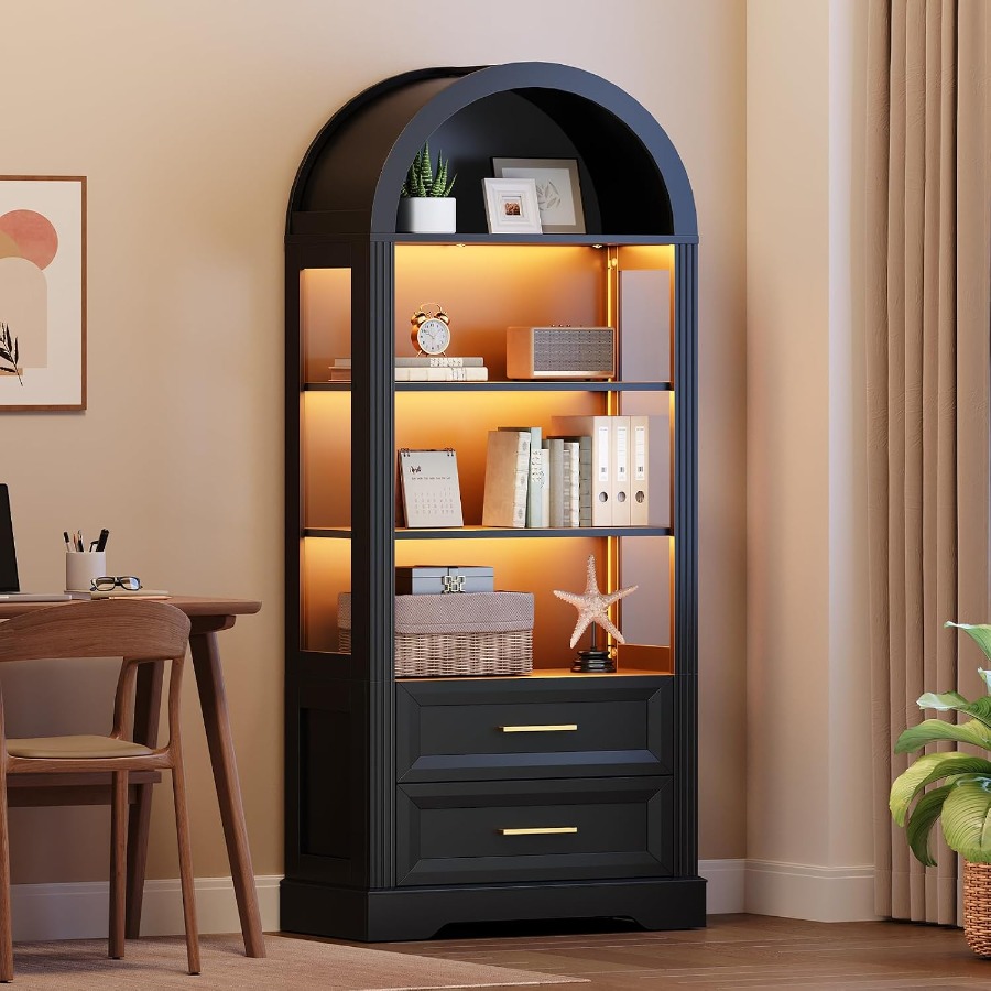 Storage & Organization - خزانة عرض، مكتبة طويلة ذات تصميم