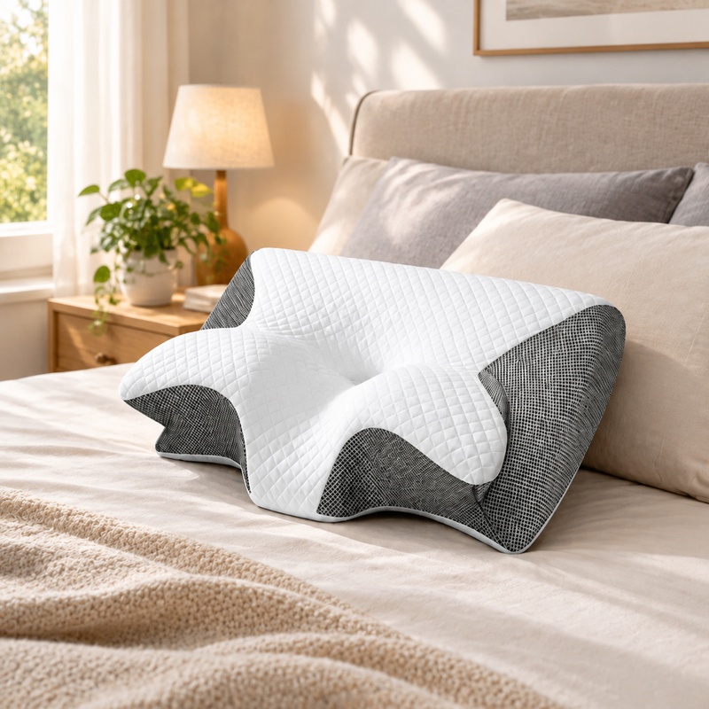 Memory Foam Orthopedic Pillow Neck Pain - وسادة رقبة من الفوم المرن بتقنية