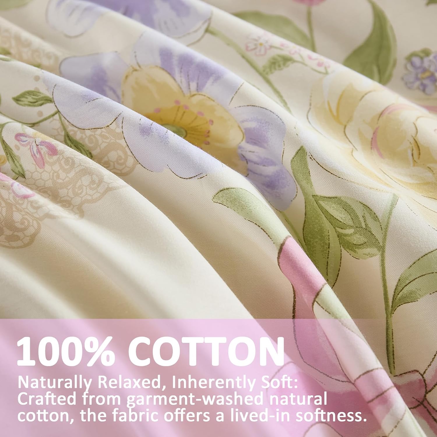 غطاء لحاف بنقشة زهور، مقاس كوي - مراجعة Aesthetic Floral Duvet Cover وسعره