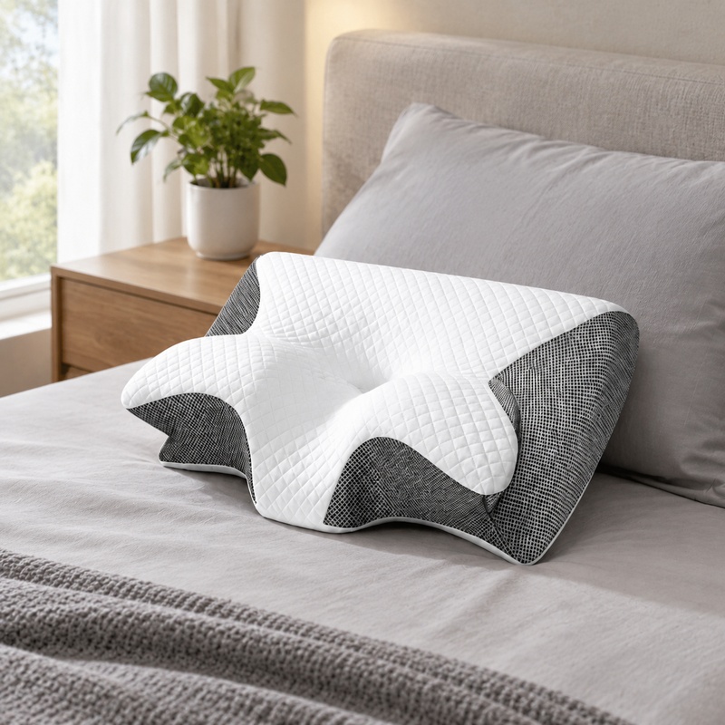وسادة رقبة مريحة مصنوعة من ماد - مراجعة Memory Foam Orthopedic Pillow Neck Pain وسعره